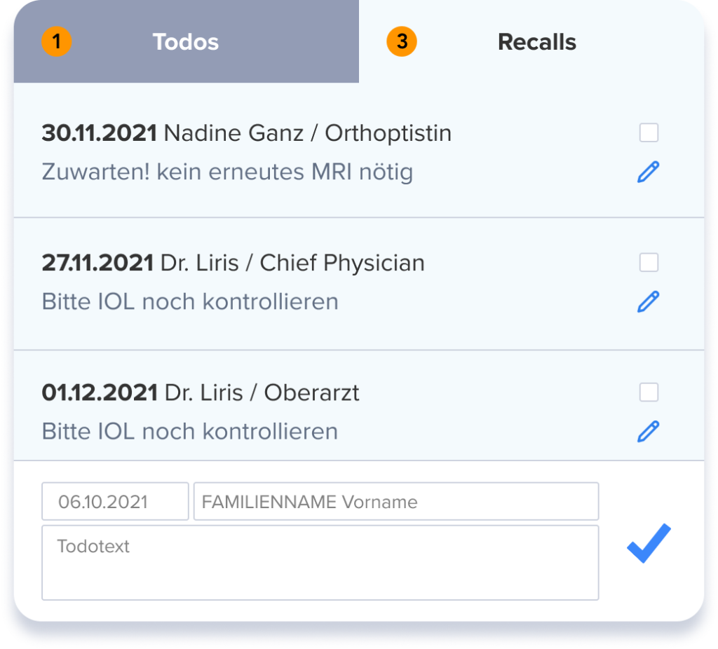 Screenshot – Aufgaben und Erinnerungen